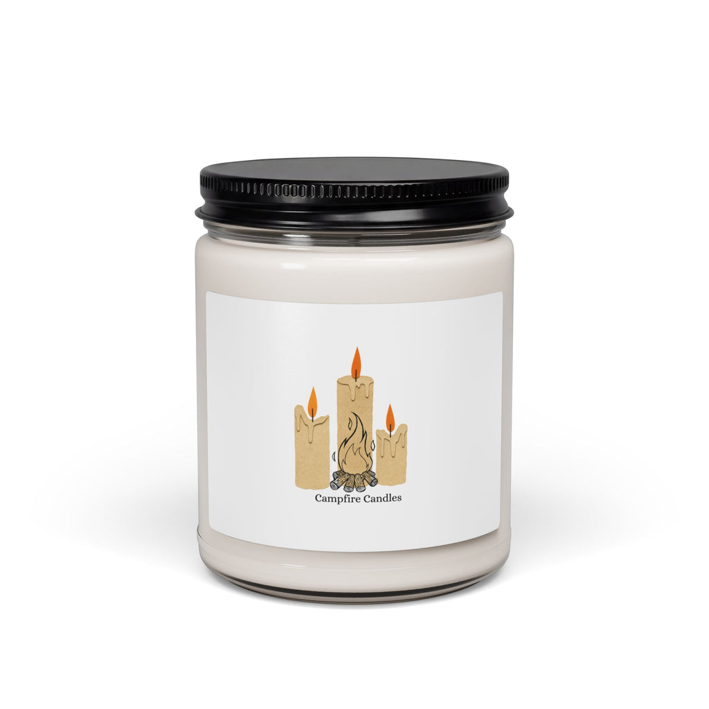 Campfire Scented Soy Candle - 9oz Jar (Cozy Bonfire Aroma)