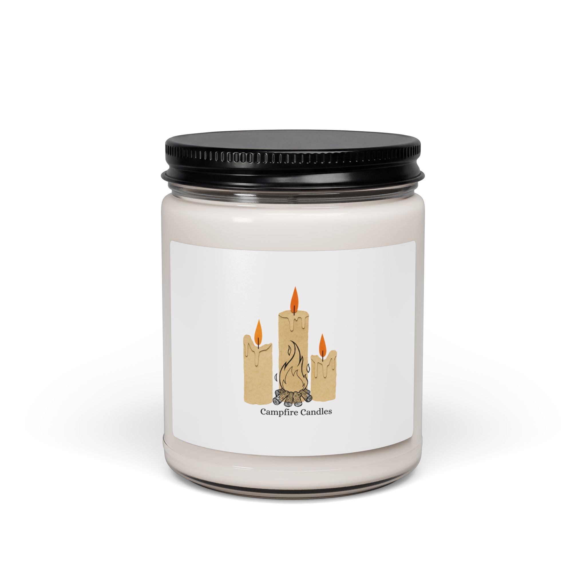 Campfire Scented Soy Candle - 9oz Jar (Cozy Bonfire Aroma)