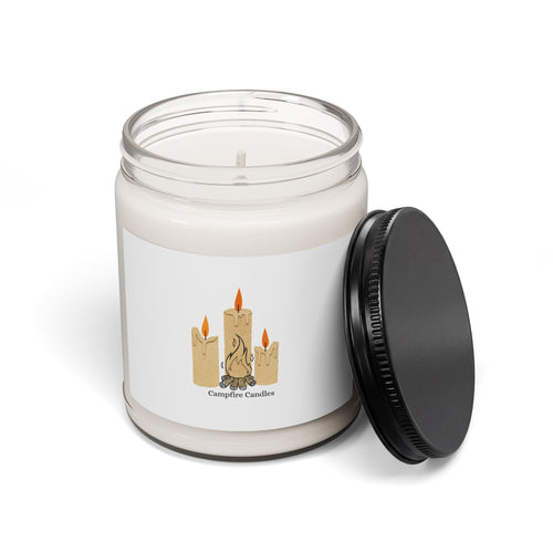 Campfire Scented Soy Candle - 9oz Jar (Cozy Bonfire Aroma)