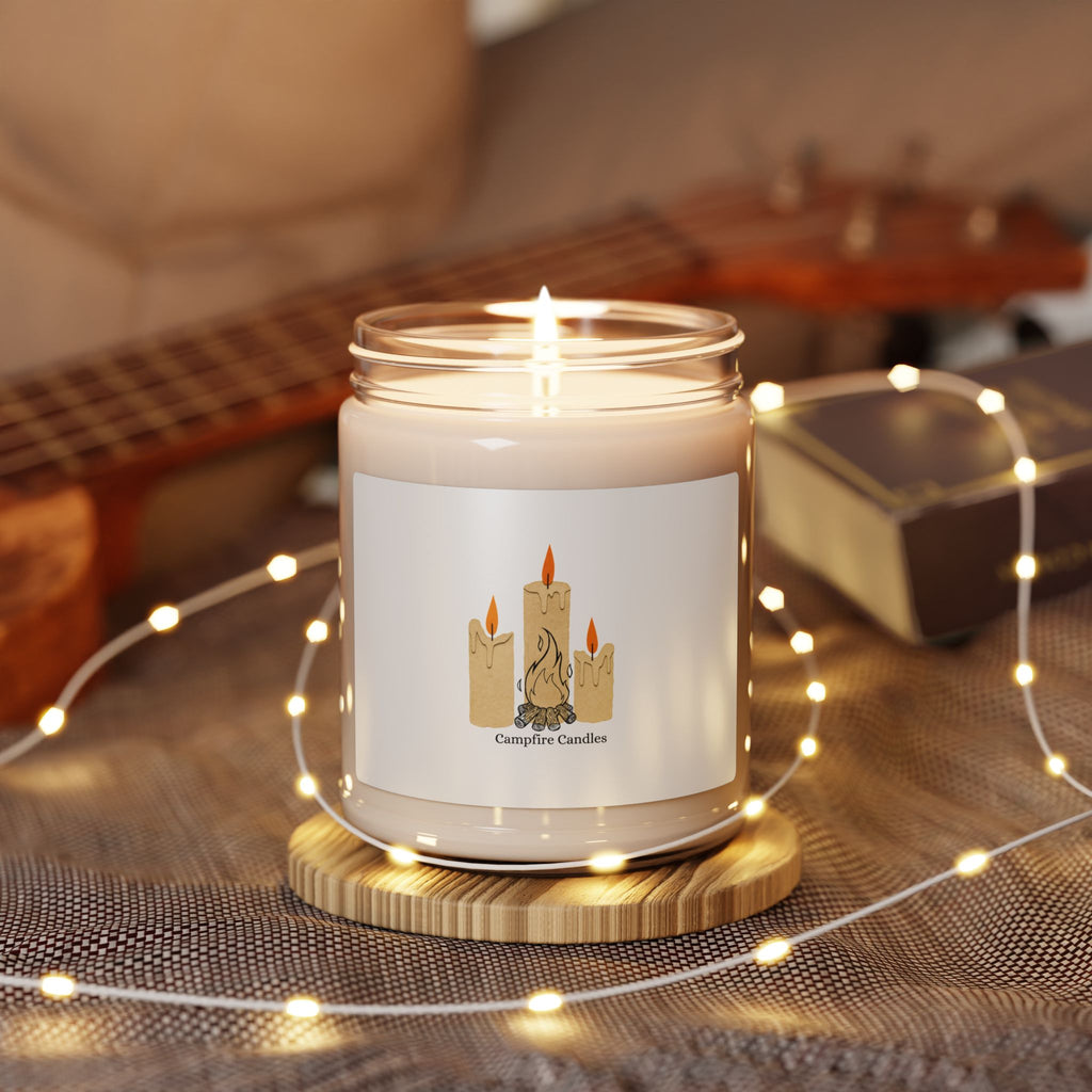 Campfire Scented Soy Candle - 9oz Jar (Cozy Bonfire Aroma)